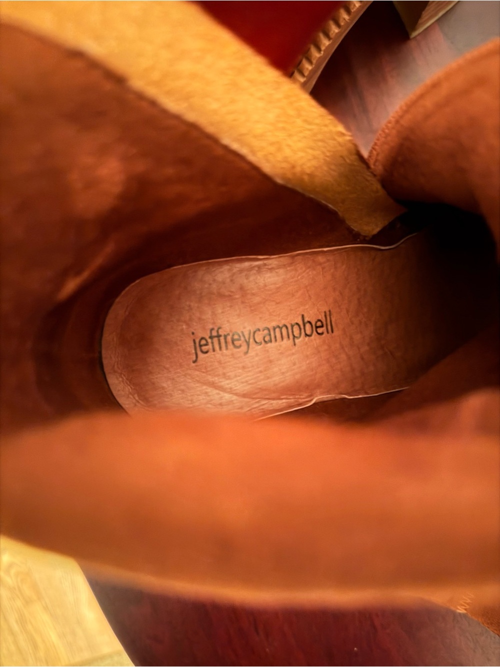 Jeffrey Campbell Cognac Leather Platform Mid-Calf Boots - Picture 3 of 6